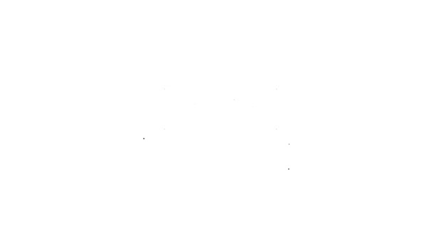 Ligne noire Don et icône de charité isolé sur fond blanc. Faites un don d'argent et de charité concept. Animation graphique de mouvement vidéo 4K — Video