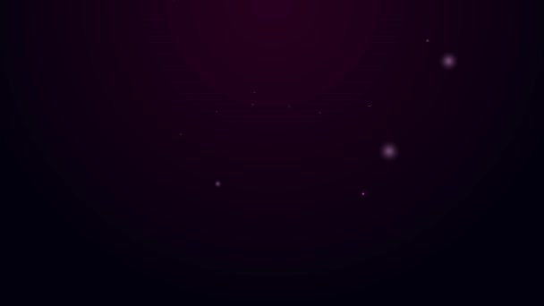 Leuchtende Neon-Linie Gift Box-Symbol isoliert auf schwarzem Hintergrund. Alles Gute zum Geburtstag. 4K Video Motion Grafik Animation — Stockvideo