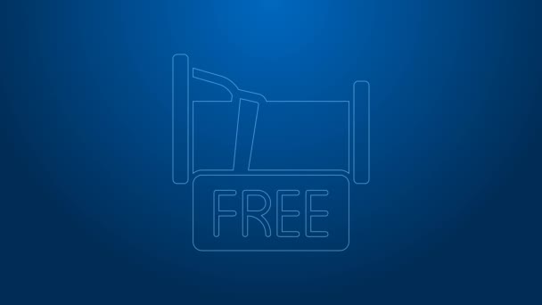 Значок "Бесплатный ночлег" на синем фоне. Видеографическая анимация 4K — стоковое видео