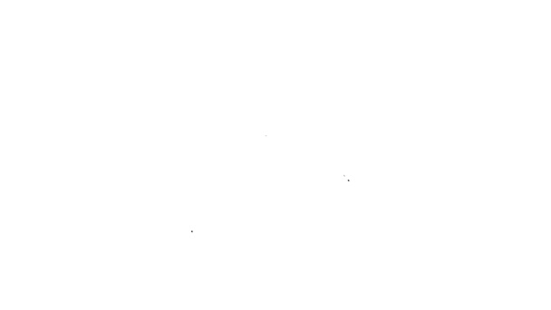 Fekete vonal Azonosító kártya önkéntes ikon elszigetelt fehér háttér. Önkéntes igazolvány vagy jelvény. 4K Videó mozgás grafikus animáció — Stock videók