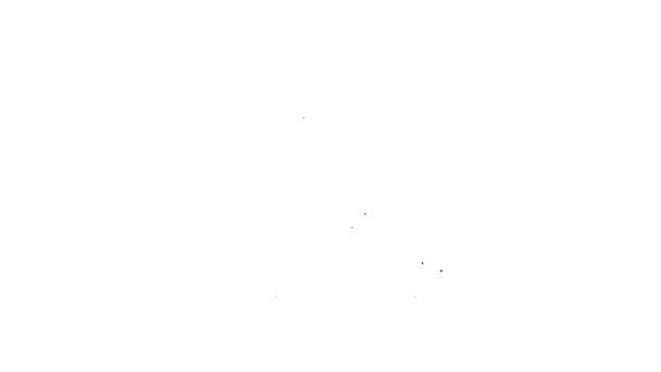 Ligne noire Icône de trousse de premiers soins isolée sur fond blanc. Boîte médicale avec croix. Matériel médical d'urgence. Concept de soins de santé. Animation graphique de mouvement vidéo 4K — Video