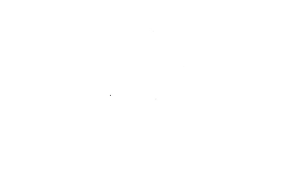 Línea negra Icono de ayuda aislado sobre fondo blanco. Animación gráfica de vídeo 4K — Vídeo de stock