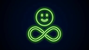 Işıldayan neon çizgisi Arkadaşlar siyah arka planda sonsuza dek izole edilmiş ikon. Sonsuz dostluk kavramı. 4K Video hareketli grafik canlandırması