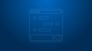 Mavi arkaplanda, dizüstü bilgisayardaki yeni sohbet mesajları bildirimi izole edildi. Smartphone sohbet mesajları konuşma baloncukları. 4K Video hareketli grafik canlandırması