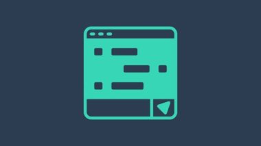 Mavi arkaplanda, dizüstü bilgisayardaki yeni sohbet mesajları bildirimi izole edildi. Smartphone sohbet mesajları konuşma baloncukları. 4K Video hareketli grafik canlandırması