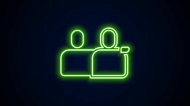 Parlayan neon hattı BFF ya da en iyi arkadaşlar sonsuza kadar siyah arkaplanda izole edilmiş ikon. 4K Video hareketli grafik canlandırması