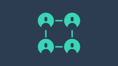 Turkuaz BFF ya da en iyi arkadaşlar mavi arka planda sonsuza dek izole edilmiş ikon. 4K Video hareketli grafik canlandırması