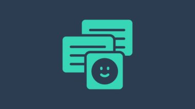 Mavi arkaplanda, dizüstü bilgisayardaki yeni sohbet mesajları bildirimi izole edildi. Smartphone sohbet mesajları konuşma baloncukları. 4K Video hareketli grafik canlandırması