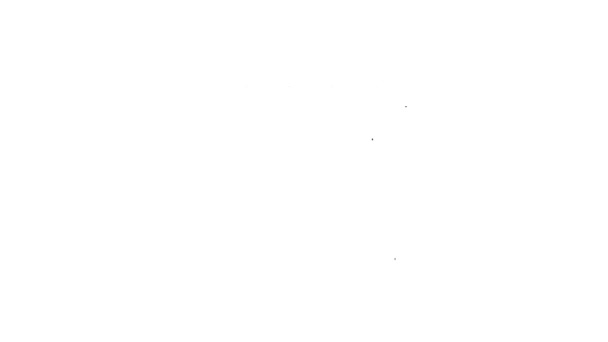 Línea negra Icono de donación de alimentos aislado sobre fondo blanco. Animación gráfica de vídeo 4K — Vídeos de Stock