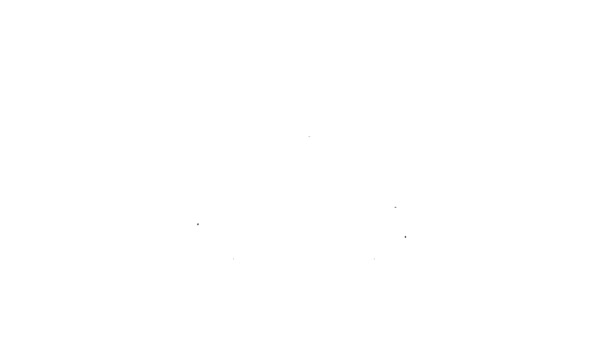 Μαύρη γραμμή Φορτηγό παράδοσης με εικονίδιο καρδιά απομονώνονται σε λευκό φόντο. Φορτηγό παράδοσης αγάπης. Την ημέρα του Αγίου Βαλεντίνου. 4K Γραφική κίνηση κίνησης βίντεο — Αρχείο Βίντεο