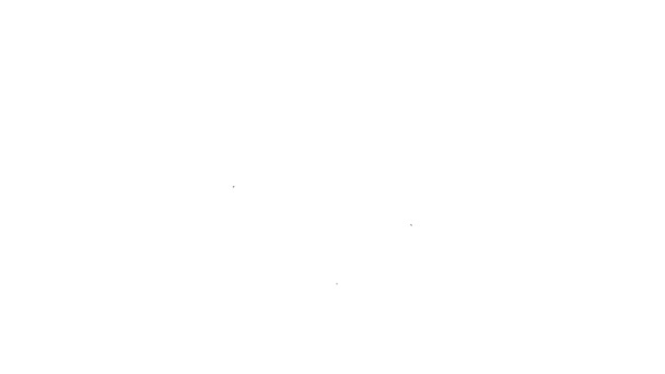 Черная линия Happy friendship day icon isolated on white background. Бесконечная дружба. Видеографическая анимация 4K — стоковое видео