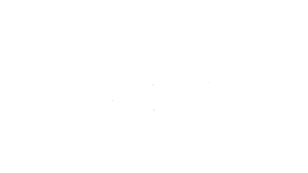Línea negra Icono de relación romántica aislado sobre fondo blanco. Relación romántica o concepto de encuentro agradable. Animación gráfica de vídeo 4K — Vídeo de stock