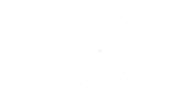 Schwarze Linie Halskette mit herzförmigen Anhänger Symbol isoliert auf weißem Hintergrund. Schmuckdekoration. Internationaler glücklicher Frauentag. 4K Video Motion Grafik Animation — Stockvideo
