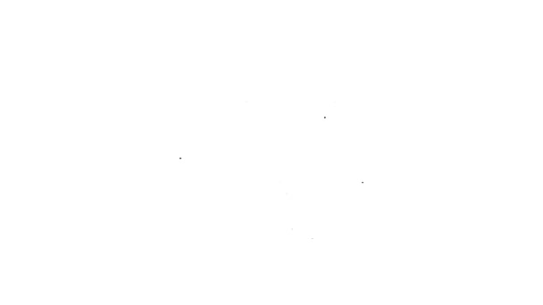 Чорна лінія Піктограма екрану комп'ютера ізольовано на білому тлі. Електронний пристрій. Вид спереду. 4K Відео рух графічна анімація — стокове відео