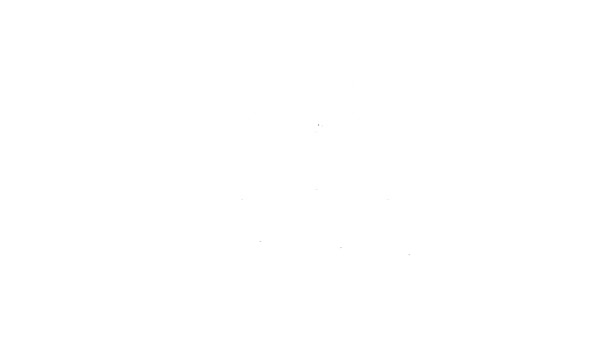 Línea negra Icono base del equipo del proyecto aislado sobre fondo blanco. Análisis y planificación empresarial, consultoría, trabajo en equipo, gestión de proyectos. Animación gráfica de vídeo 4K — Vídeo de stock