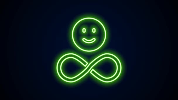 Glödande neon line Vänner evigt ikon isolerad på svart bakgrund. Evig vänskap koncept. 4K Video motion grafisk animation — Stockvideo