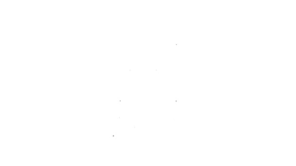 Línea negra Icono de foto familiar aislado sobre fondo blanco. Animación gráfica de vídeo 4K — Vídeos de Stock