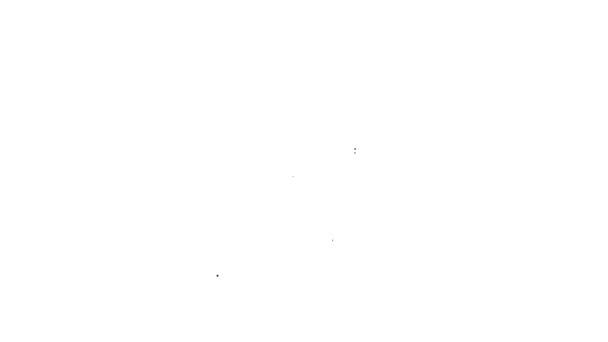 Zwarte lijn Fotolijstje op tafelpictogram geïsoleerd op witte achtergrond. Valentijnsdag symbool. 4K Video motion grafische animatie — Stockvideo