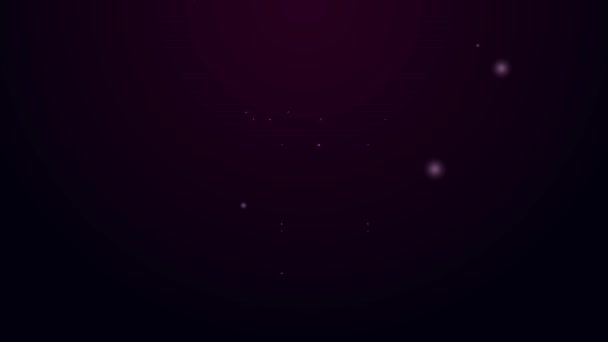 Linha de néon brilhante Ícone da caixa de presente isolado no fundo preto. Feliz Aniversário. Animação gráfica em movimento de vídeo 4K — Vídeo de Stock
