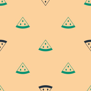 Yeşil ve siyah karpuz ikonu yeşil ve siyah arkaplanı izole etti. Vektör