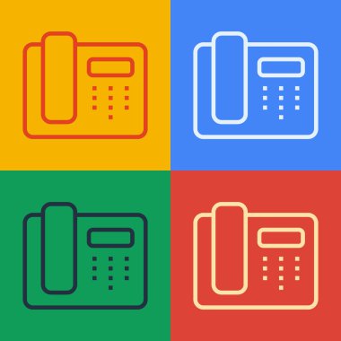 Pop Sanat Hattı Telefon. Renkli arka planda 24 saat destek ikonu var. Tüm gün müşteri destek merkezi. Tam zamanlı çağrı servisi. Vektör.