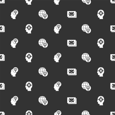 Rorschach testini, Bulma problemini, Psikolojiyi, Psi 'yi ve kusursuz düzeni ayarla. Vektör.