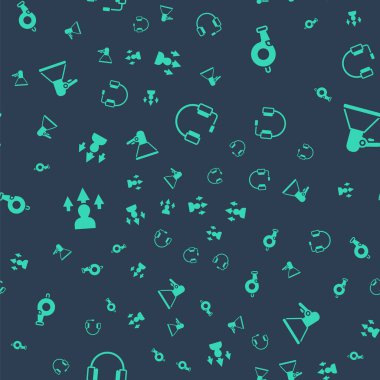 Kulaklıkları, Düdük 'ü, Ön Uç Geliştirme' yi ve Megafon 'u kusursuz desenlere ayarlayın. Vektör