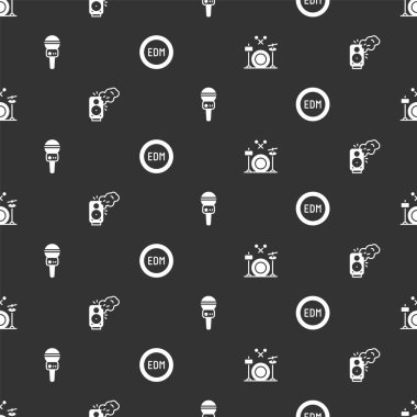 Bateri, Stereo hoparlörü, Mikrofon ve EDM elektronik dans müziğini kusursuz bir şekilde ayarlayın. Vektör