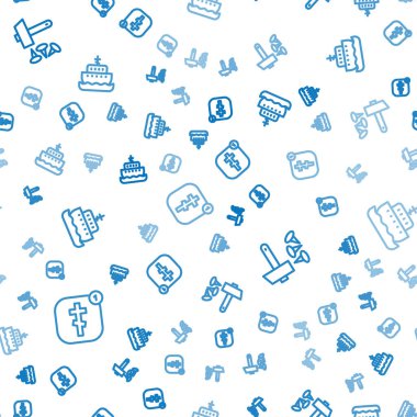 Çevrimiçi kilise papazı vaaz veriyor, İsa 'nın çarmıha gerilmesi ve Nuh' un Gemisi kusursuz bir düzen içinde. Vektör