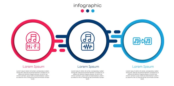 Встановіть Рядок Записка Музики Тон Бізнес Інфографічний Шаблон Векторні — стоковий вектор
