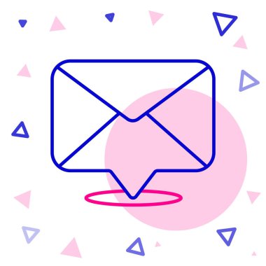 Satır Zarfı simgesi beyaz arkaplanda izole edildi. E- posta mektup sembolü. Renkli taslak konsepti. Vektör İllüstrasyonu