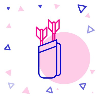 Beyaz arkaplanda ok simgesi olan satır titreşimleri. Renkli taslak konsepti. Vektör