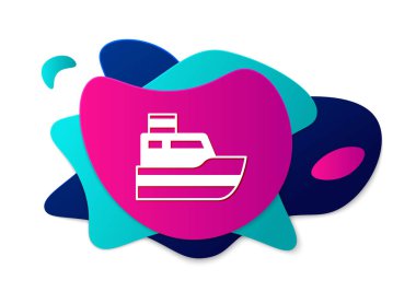 Gemi deniz rotasının başlangıç noktası GPS ve siyah çizgi simgesi beyaz arkaplanda izole edilmiş renk çizgisi yolu. Sıvı şekilli soyut pankart. Vektör