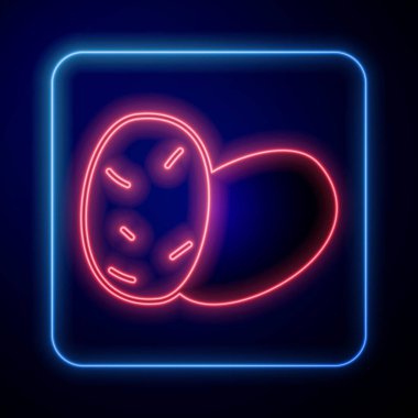 Parlayan neon rengi Patates simgesi Parlayan neon arkaplanı izole etti. Vektör