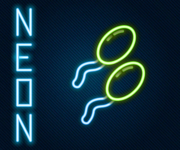 Glödande neon linje Sperm ikon isolerad på svart bakgrund. Färgstarkt skisskoncept. Vektor Illustration — Stock vektor