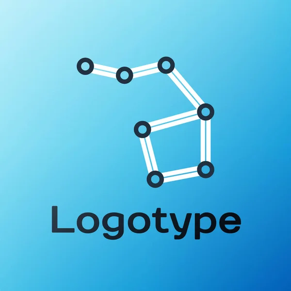 Line Nagy Medve csillagkép ikon elszigetelt kék háttér. Színes vázlat koncepció. Vektor — Stock Vector