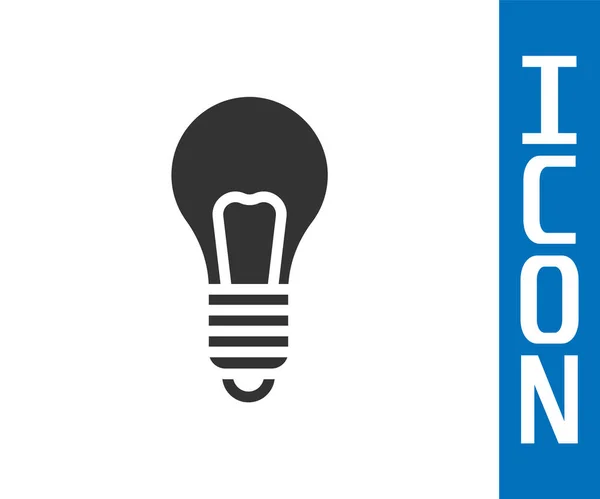 Ampoule grise avec icône concept d'idée isolée sur fond blanc. Énergie et symbole d'idée. Concept d'inspiration. Illustration vectorielle — Image vectorielle