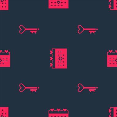 Anahtar 'ı kalp şeklinde ve Takvim' de pürüzsüz bir desen ile ayarla. Vektör