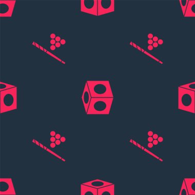 Bilardo ıstakasını, topu ve tebeşiri pürüzsüz desene ayarlayın. Vektör