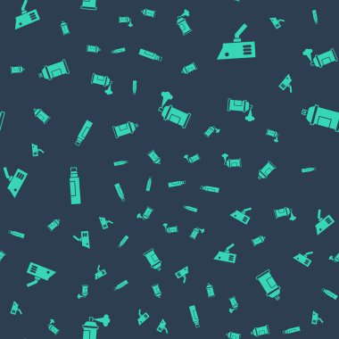 Boya spreyini, güvenlik kamerasını, işaret kalemini ve kusursuz deseni ayarla. Vektör