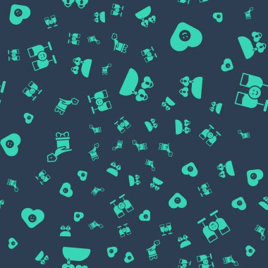 Set Necklace with heart shaped, Good relationship, Give gift and Friends drinking alcohol on seamless pattern. Vector