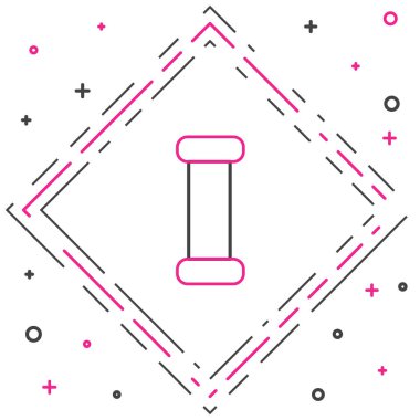 Çizgi Endüstrisi metalik boru ikonu beyaz arka planda izole edildi. Tesisat boru hattının farklı şekillerde parçaları. Renkli taslak konsepti. Vektör İllüstrasyonu