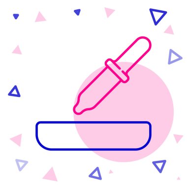 Hat Pipette simgesi beyaz arkaplanda izole edildi. Tıbbi, kozmetik, kimya laboratuvarı ekipmanları. Renkli taslak konsepti. Vektör