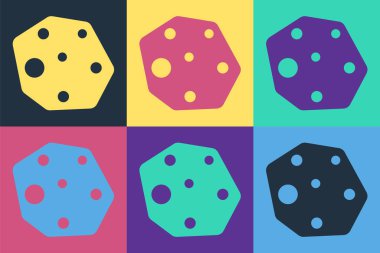 Pop Art Asteroid simgesi renk arkaplanında izole edildi. Vektör