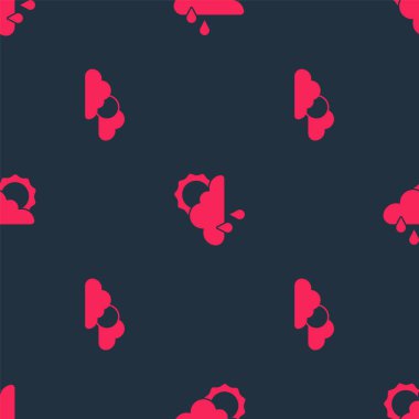 Güneşli ve bulutlu hava ve bulutlu bulutlu yağmurlu güneş kusursuz desenli. Vektör