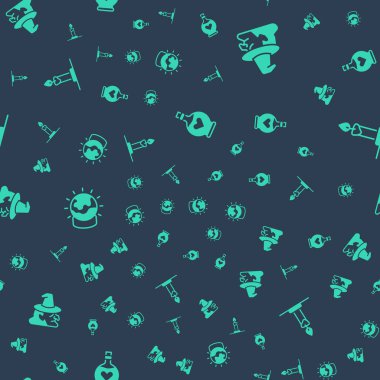 Aşk iksiri, cadı, sihirli top ve dikişsiz şablonla yanan mumla doldur. Vektör