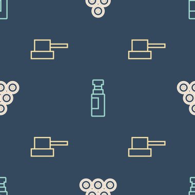 Çizgi boyası sprey kutusunu, sprey başlığı ve işaret kalemini pürüzsüz desene ayarlayın. Vektör