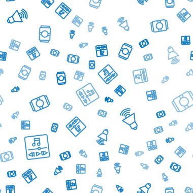 Satır müzik çalar, hoparlör sesi ve bira kutusunu kusursuz bir şablona ayarla. Vektör