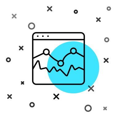 Siyah çizgi Müzik Dalga eşitleyici simgesi beyaz arkaplanda izole edildi. Ses dalgası. Ses dijital dengeleyici teknolojisi, konsol paneli, nabız müzikali. Rastgele dinamik şekiller. Vektör