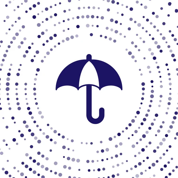 Блакитний класичний елегант відкрив парасолькову ікону, ізольовану на білому тлі. Символ захисту дощу. Абстрактне коло випадкових точок. Вектор — стоковий вектор